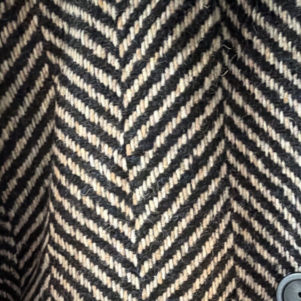 WE THE FREE People Micah Herringbone Long Duster Coat Black White oversized XS - Picture 3 of 12